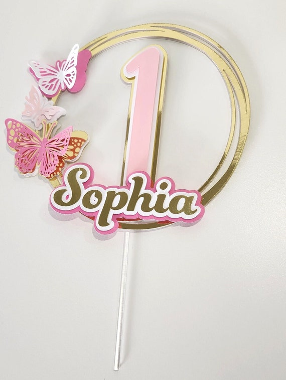 Custom Pink Gold Butterfly Fairy Cake Topper, Butterfly Baby Shower Cake  Topper, Pink Butterfly Birthday Cake Topper, Butterfly Party Decor 