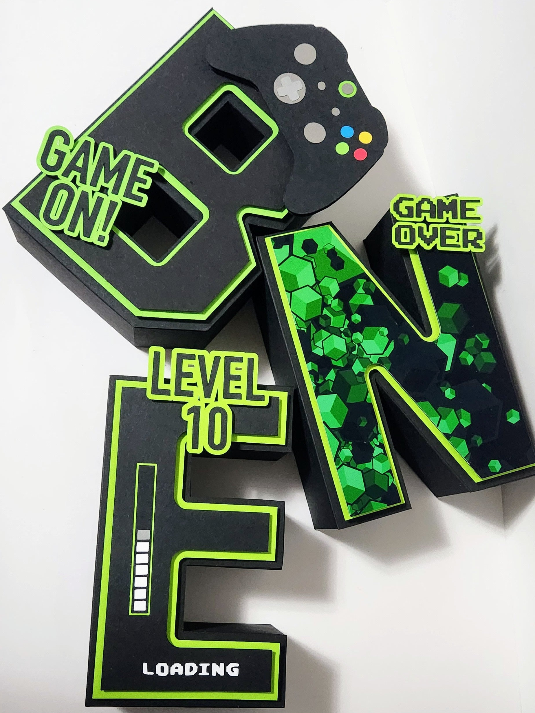 Custom 3D Gamer Party Letters, Video Game Decoration - Etsy