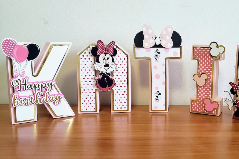 Personalized Minnie Mouse 3D Letter, Party Decor - Etsy