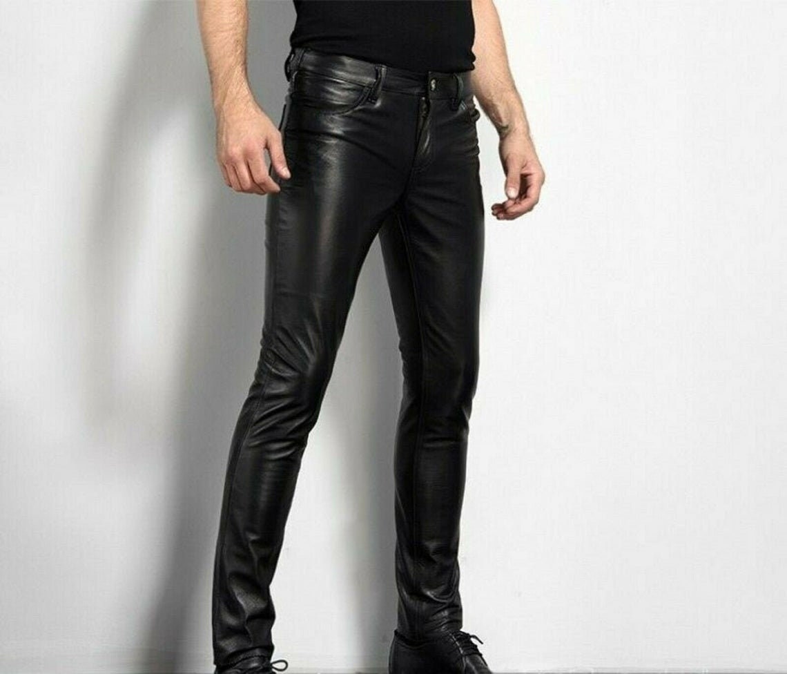 Men's Genuine Sheep Leather Party Pants Slim Fit Faux - Etsy UK
