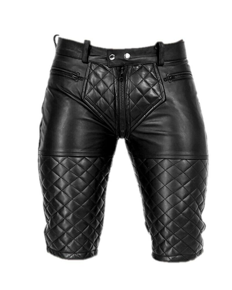 Men's Real Leather Shorts Pure Sheep Leather Diamond Etsy