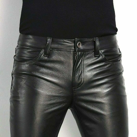 Buy Mens Leather Pants Buckle Pants for Men Party Pants Online in India   Etsy