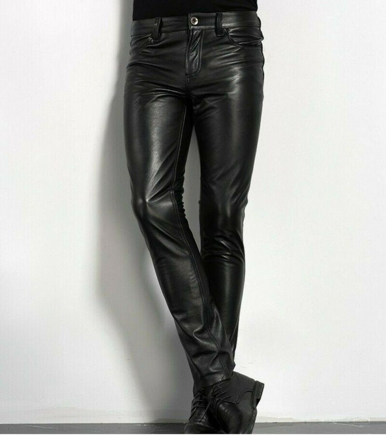 Men's Genuine Sheep Leather Party Pants Slim Fit Leather - Etsy UK