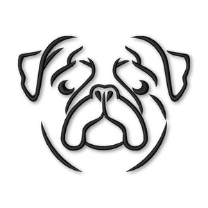 Bulldog Dog Embroidery Machine design Instant Download Digital File PES Sketch