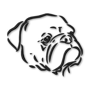 Dog Portrait Bulldog Embroidery Machine design Instant Download Digital File PES