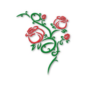 Rose Flowers Embroidery design Instant Download Digital File