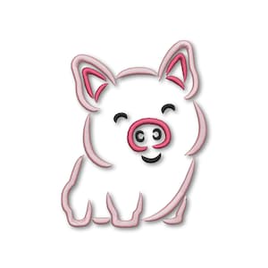 Cute Pig Embroidery Machine design Instant Download Digital File PES Sketch