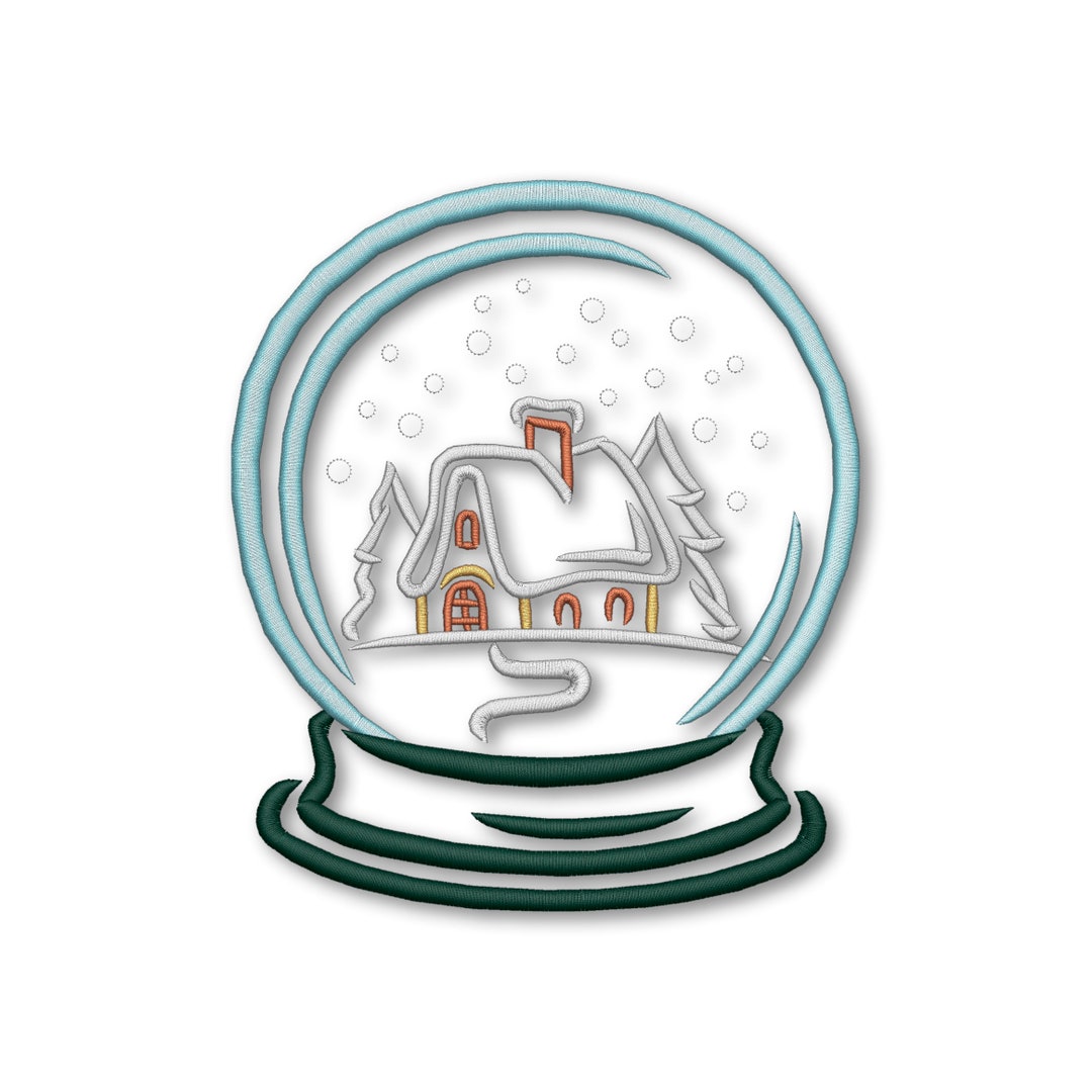 Snow Globe Embroidery Design Instant Download Digital File Etsy