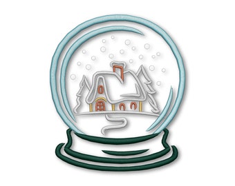 Snow Globe Embroidery design Instant Download Digital File
