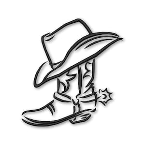 Cowboy Boot and Hat Embroidery design Instant Download Digital File