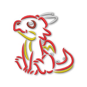Baby Dragon Embroidery Machine design Instant Download Digital File PES