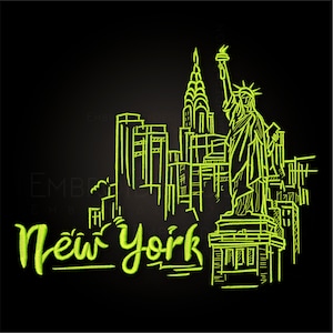 New York City Embroidery design Instant Download Digital File