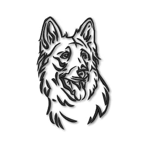 Dog German Shepherd Embroidery Machine design Instant Download Digital File PES