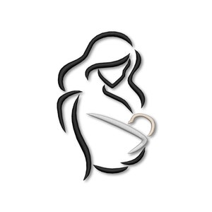 Mother and Child Embroidery Machine design Instant Download Digital File PES Sketch