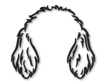 Golden Doodle Dog Ear Embroidery Machine design Instant Download Digital File