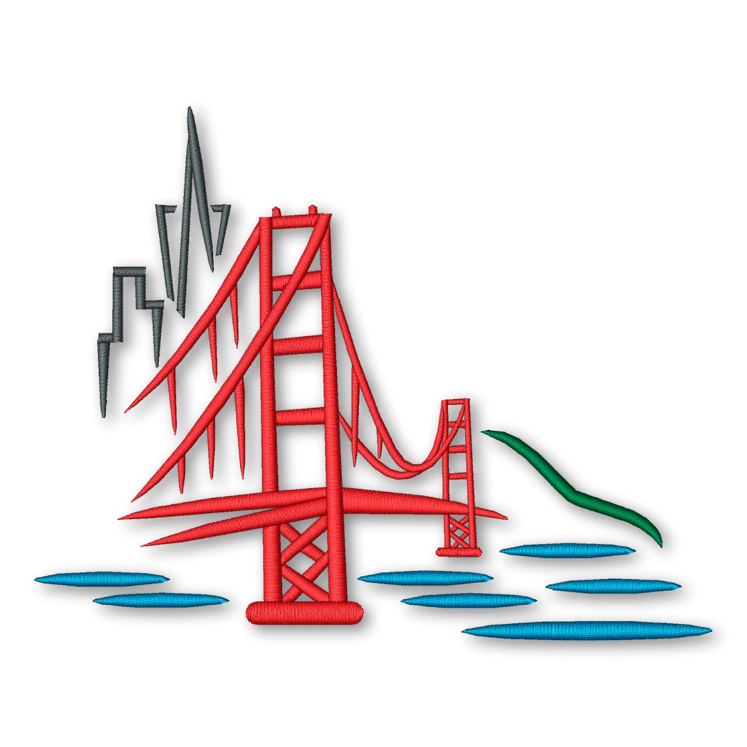 San Francisco Bridge Embroidery Machine Design Instant Download Digital ...