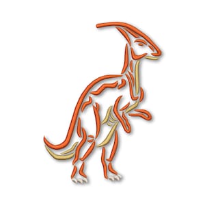 Dinosaur Parasaurolophus Embroidery Machine design Instant Download Digital File PES Sketch
