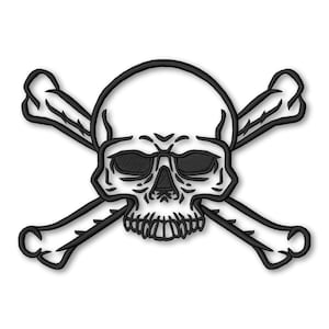Skull and Crossbones Embroidery Machine design Instant Download Digital File PES