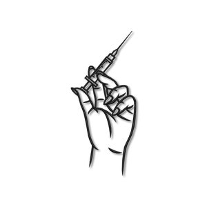 Hand Holding Syringe Embroidery Machine design Instant Download Digital File PES