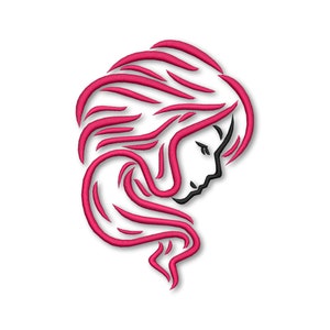 Woman Embroidery Machine design Instant Download Digital File PES Sketch