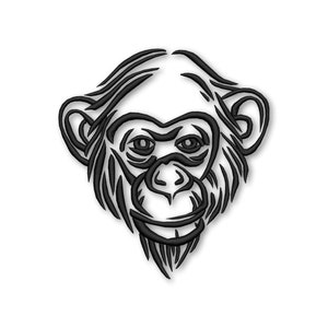 Monkey Chimpanzee Embroidery Machine design Instant Download Digital File PES