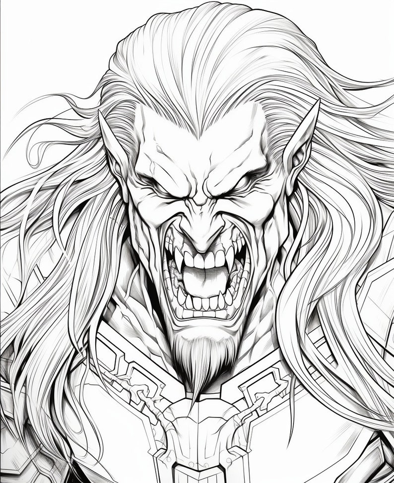Superhero & Villain Adult Coloring Pages Bundle 160 Pages for Digital Download PNG Amazon KDP ...