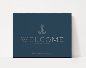 Nautical Anchor Guestbook | Vacation Rental Guest Book | Ocean Beach House Guest Sign In | AirBnb VRBO Holiday | AirBnb Host Customizable