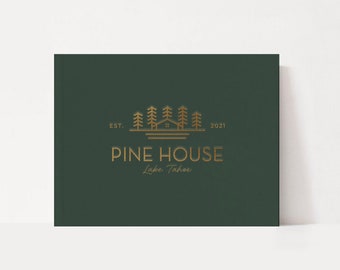 Pine Tree Cabin Guestbook | Vacation Rental Guest Book | Mountain Home Guest Sign In | VRBO Holiday | AirBnb Host Customizable Bundle | B&B