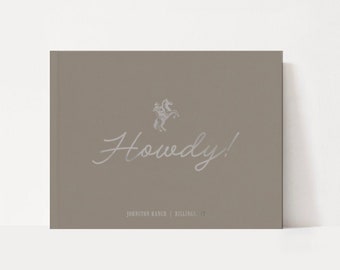Howdy Guestbook | Vacation Rental Guest Book | Texas Ranch Guest  | AirBnb VRBO Holiday | AirBnb Host Customizable | Rodeo Cowboy