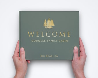 Cabin Guestbook | Vacation Rental Guest Book | Lake House Guest Sign In | AirBnb VRBO Holiday | Mountain Theme Guest Book | Customizable