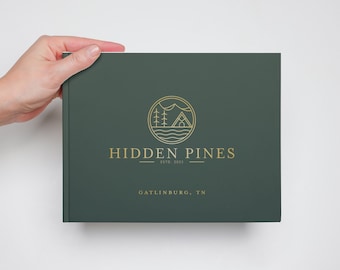 Cabin Mountain Guestbook | Vacation Rental Guest Book | Lake House Guest Sign In | AirBnb VRBO Holiday | Forrest Cabin Theme | Customizable