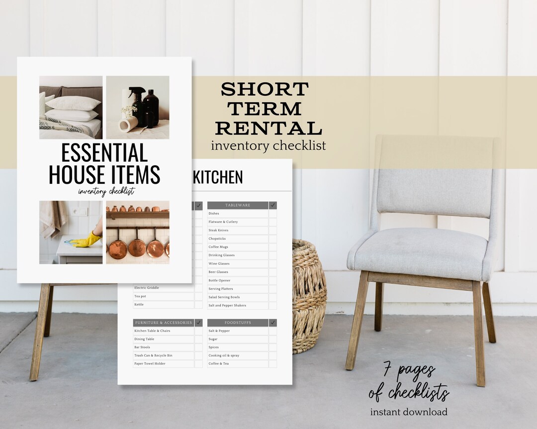 Rent Inventory Short Term Rental Inventory Checklist | Airbnb VRBO Supply Lists ...