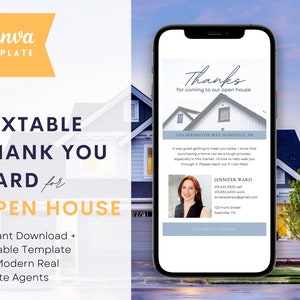 Digitale bedankkaart voor open huis | Moderne makelaars | Open Huis Bedankkaart | Marketinghulpmiddelen voor onroerend goed | Visitekaartje