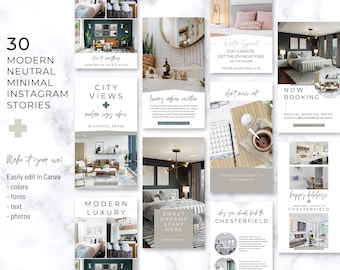 Modern Urban Vacation Rental Templates | Airbnb Guest Welcome Book | Editable Instagram Templates | Luxury Rental Listing | VRBO Marketing