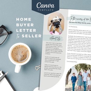 Carta del comprador de vivienda al vendedor / Nos encanta su carta de vivienda / Plantilla Canva editable / Oferta de agente inmobiliario / Carta de propuesta de vivienda