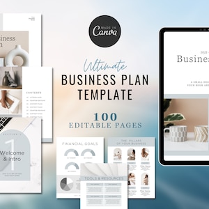 Ultimate Business Plan Template | Small Business Goals and Finances | Minimalist Modern Business Plan for Professionals | Editable Templates