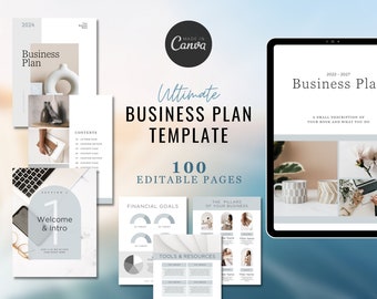 Ultieme businessplan-sjabloon | Doelstellingen en financiën voor kleine bedrijven | Minimalistisch modern businessplan voor professionals | Bewerkbare sjablonen