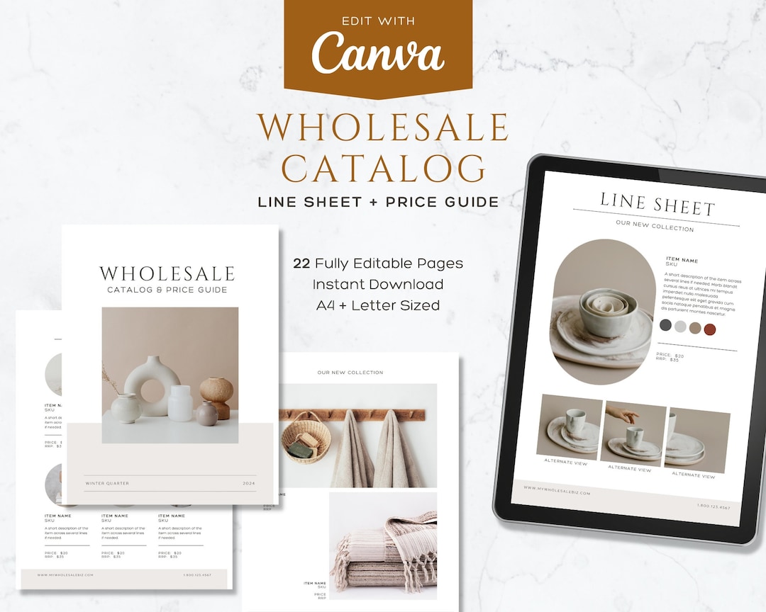 Wholesale Catalog and Line Sheet Template | Retail Pricing Book | Store ...
