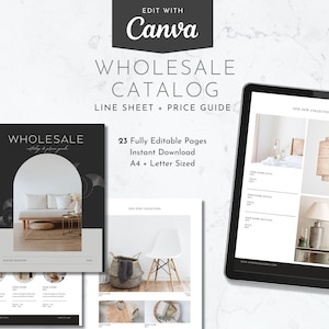 Wholesale Catalog and Line Sheet Template | Retail Pricing Book | Store EBook Template | Wholesale Guide for Small Business | Canva Template