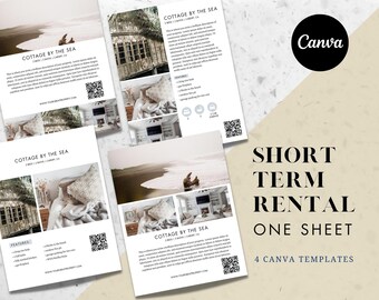 Huurwoning één blad | Infopagina vakantiewoning | Sjabloon voor onroerend goed | AirBNB-sjabloon | Flyer huurwoning | AibBNB-beheer