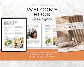 Sjabloon Airbnb-welkomstboek | Vakantiewoning Welkom Boeken | VRBO-welkomstgids | Airbnb-gastenboek | Korte termijn verhuur | Gasthandleiding