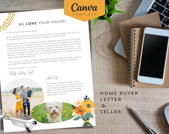 Friendly I Love Your Home Letter to Seller | Home Real Estate Proposal Letter | Buyer Offer Letter | Canva Template |  Home Purchase Letter