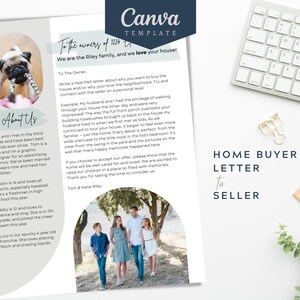 Nos encanta su casa / Carta del comprador de vivienda al vendedor / Plantilla de Canva editable / Oferta de agente inmobiliario de vivienda / Carta de propuesta de vivienda de bienes raíces