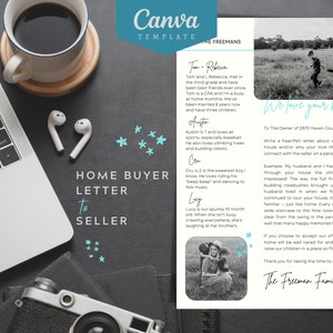 Lindo Nos encanta su casa / Carta del comprador de vivienda al vendedor / Plantilla de Canva editable / Oferta de agente inmobiliario / Carta de propuesta de vivienda / Haven