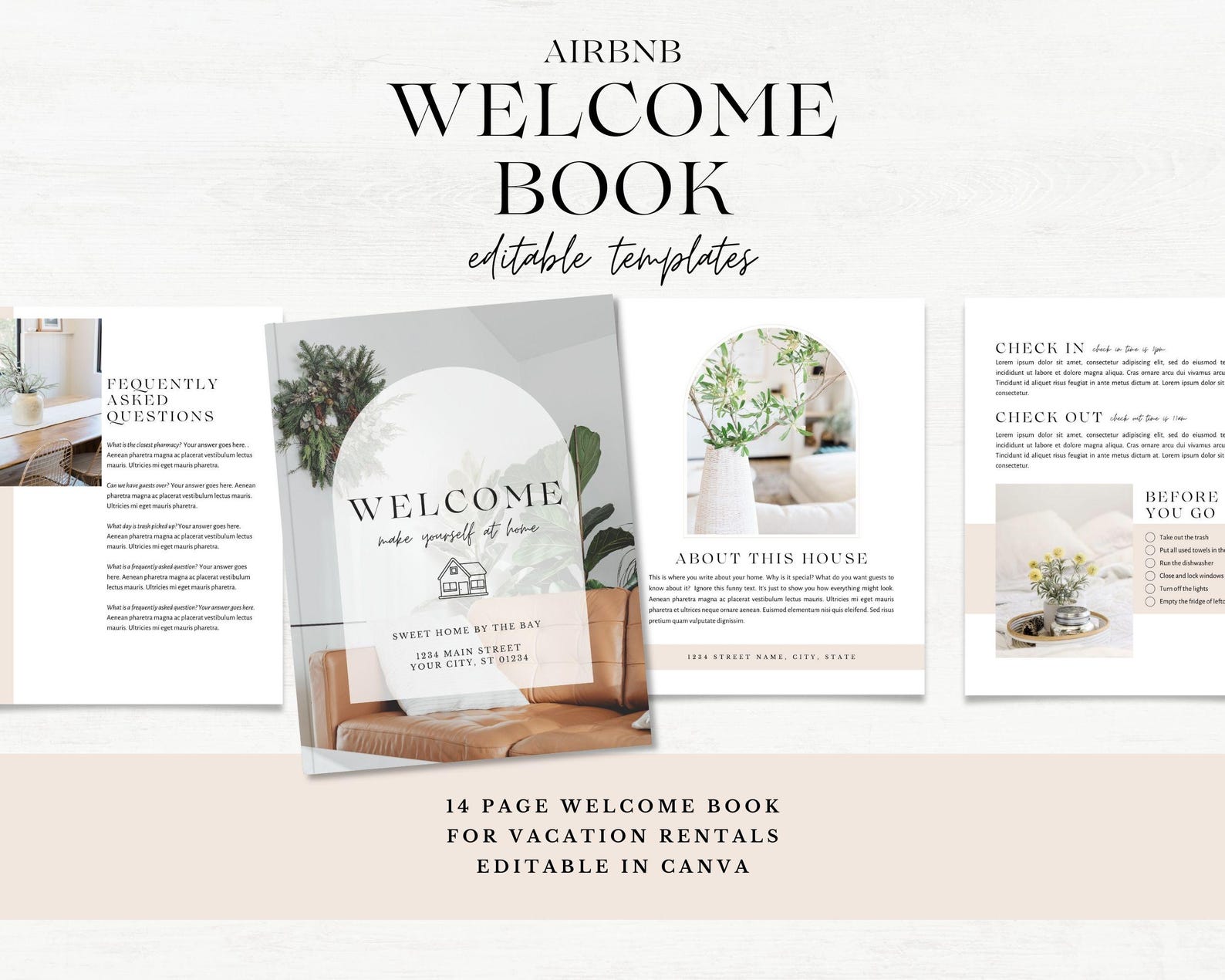 Vacation Home Book Template for Canva Cozy Vacation Rental