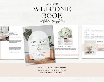 Vacation Home Welcome Book Template for Canva | Cozy Vacation Rental Info Book | Short Term Rental | VRBO Guest Book | Airbnb Host Guidebook