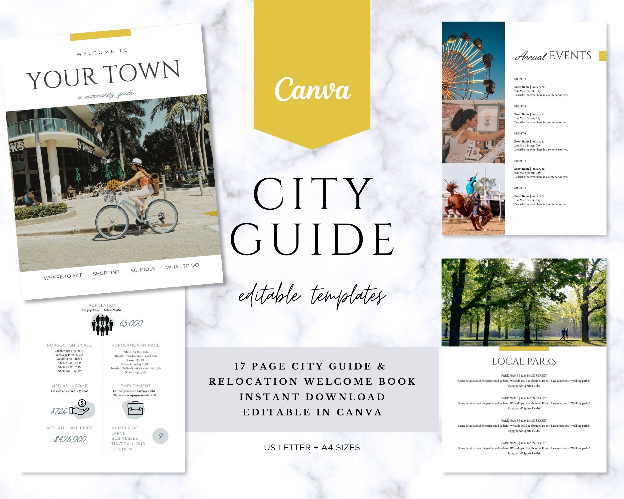 Real Estate Local Guide | Relocation Guide | Welcome Book | Local Guide for Realtors & AirBnb Rentals | Travel Guide Template | Marketing