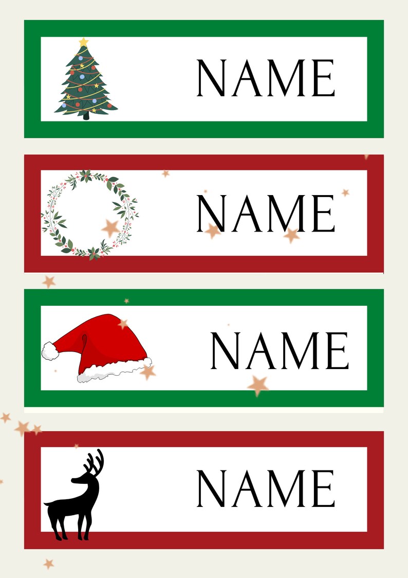 EDITABLE Christmas Name Tags Printable Classroom Nametags Elementary 