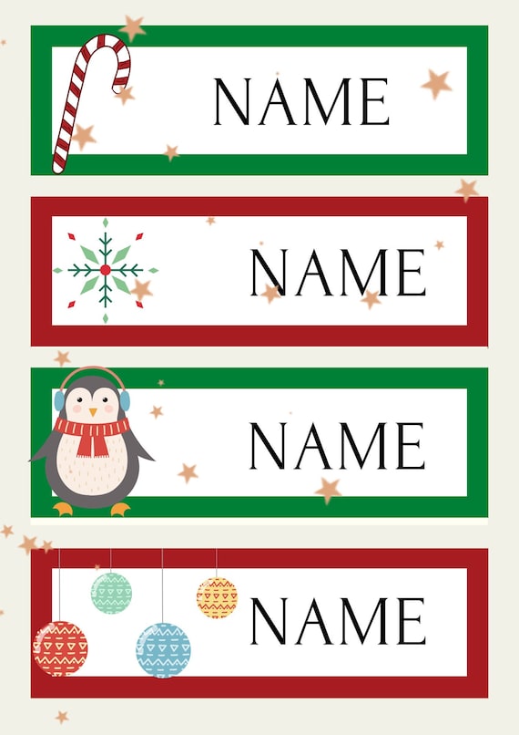 EDITABLE Christmas Name Tags Printable Classroom Nametags Elementary School  Name Tags Teacher Printable Classroom Labels 