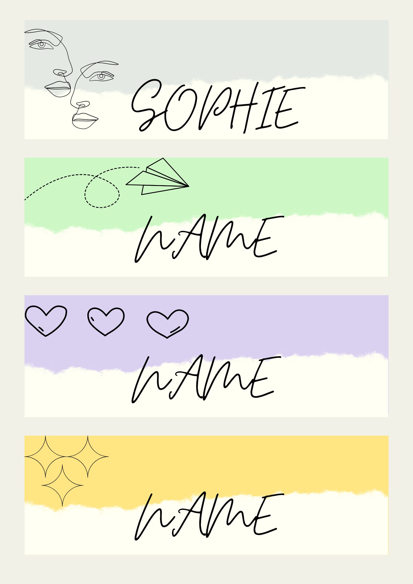 EDITABLE Minimalist Name Tags Printable Classroom Nametags Elementary ...